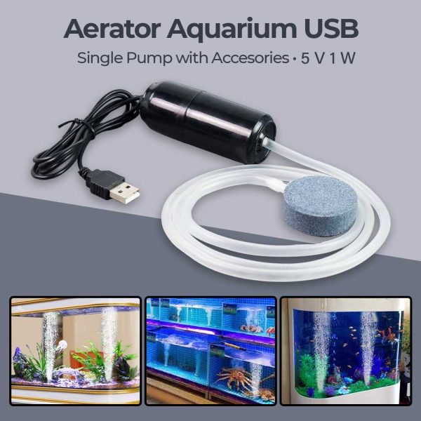 Taffware Aerator Aquarium USB Single Pump with Accesories 5V 1W - SL1P