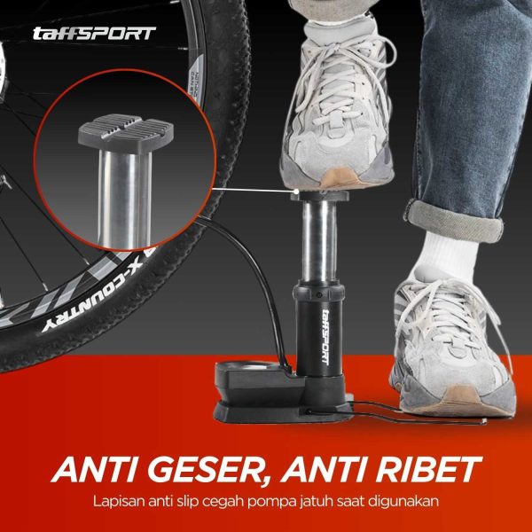 TaffSPORT Pompa Angin Sepeda Portable Pump 160 PSI with Gauge - XT402