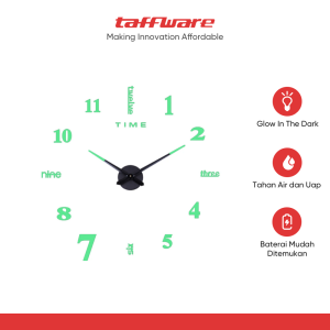 TaffHOME Jam Dinding Besar DIY Giant Glow in The Dark 90-100cm - JM-01