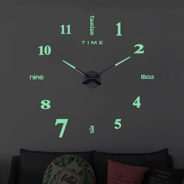TaffHOME Jam Dinding Besar DIY Giant Glow in The Dark 90-100cm - JM-01