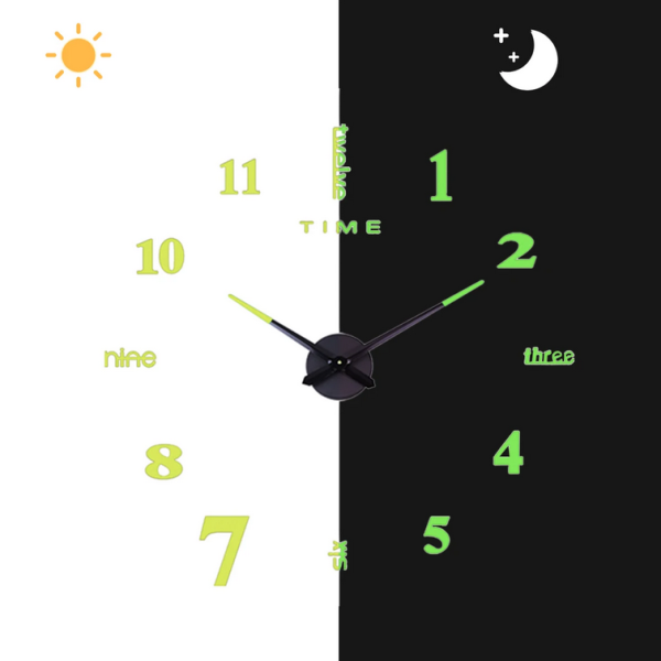 TaffHOME Jam Dinding Besar DIY Giant Glow in The Dark 90-100cm - JM-01