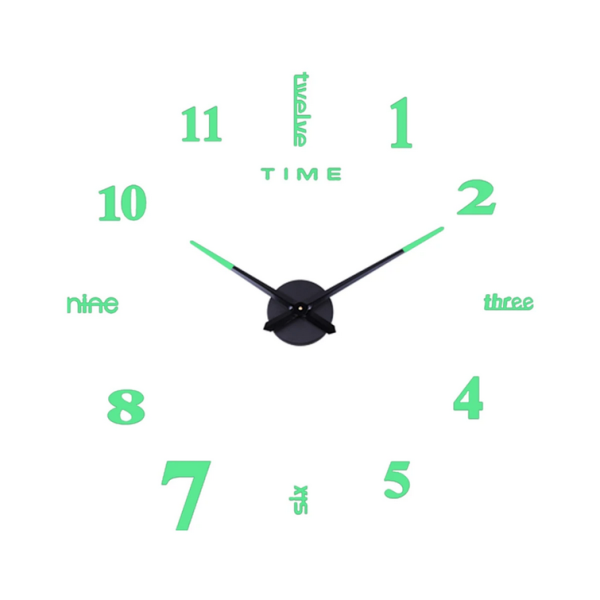 TaffHOME Jam Dinding Besar DIY Giant Glow in The Dark 90-100cm - JM-01