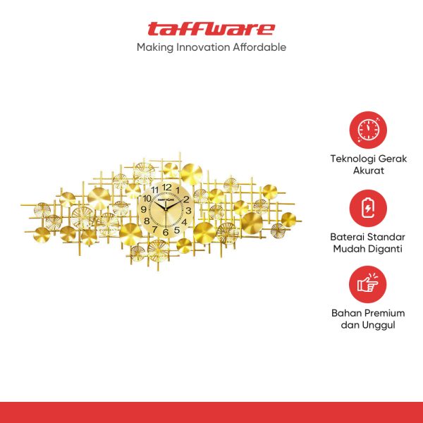 TaffHOME Jam Dinding Besi Elegan European Clock Silent Movement 120cm - J-12