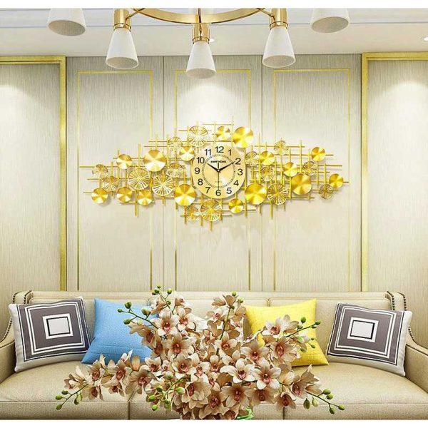 TaffHOME Jam Dinding Besi Elegan European Clock Silent Movement 120cm - J-12