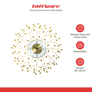 TaffHOME Jam Dinding Elegan European Style Iron Silent Movement 60cm - OG-06