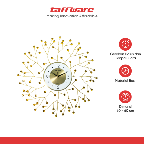 TaffHOME Jam Dinding Elegan European Style Iron Silent Movement 60cm - OG-06