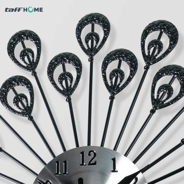 TaffHOME Jam Dinding Besi Bulu Merak Silent Movement 32cm - WM-32