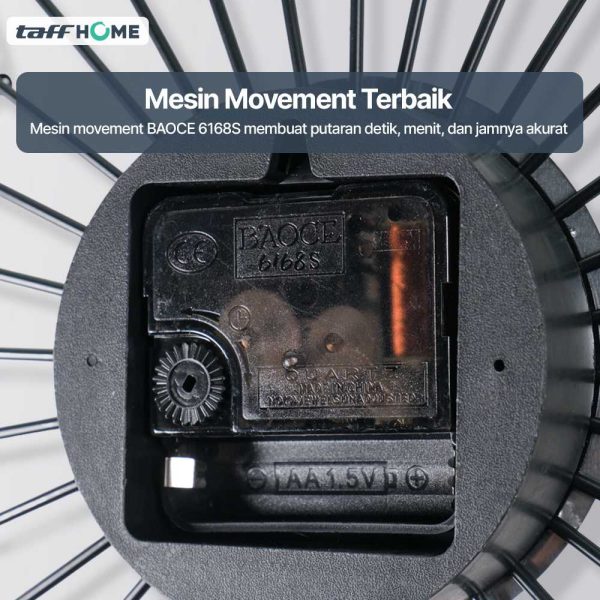 TaffHOME Jam Dinding Besi Bulu Merak Silent Movement 32cm - WM-32