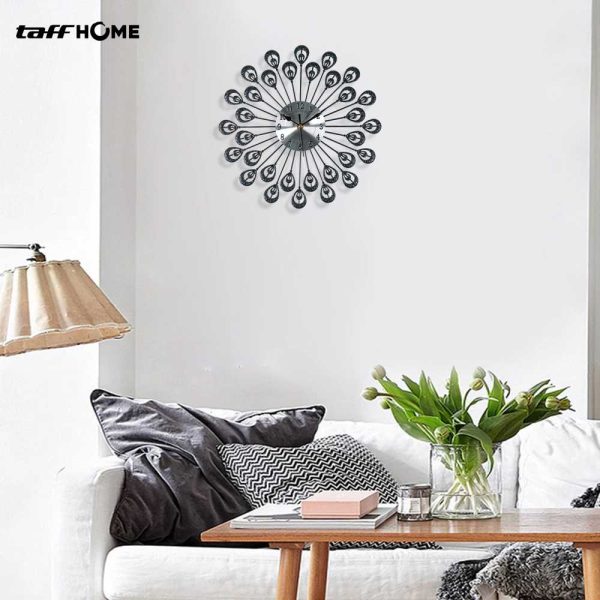 TaffHOME Jam Dinding Besi Bulu Merak Silent Movement 32cm - WM-32
