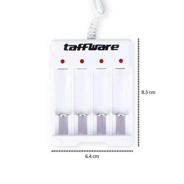 Taffware Charger Baterai 4 Slot AA AAA Ni-MH Ni-CD USB Plug - B-04
