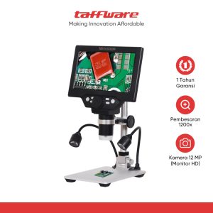 Taffware Mikroskop Digital 12MP 1200X Monitor 7 Inch Stand and LED - G1200