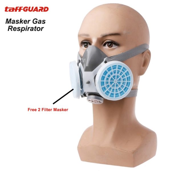 TaffGUARD Masker Gas Respirator Half Face with Activated Carbon Filter - 8006