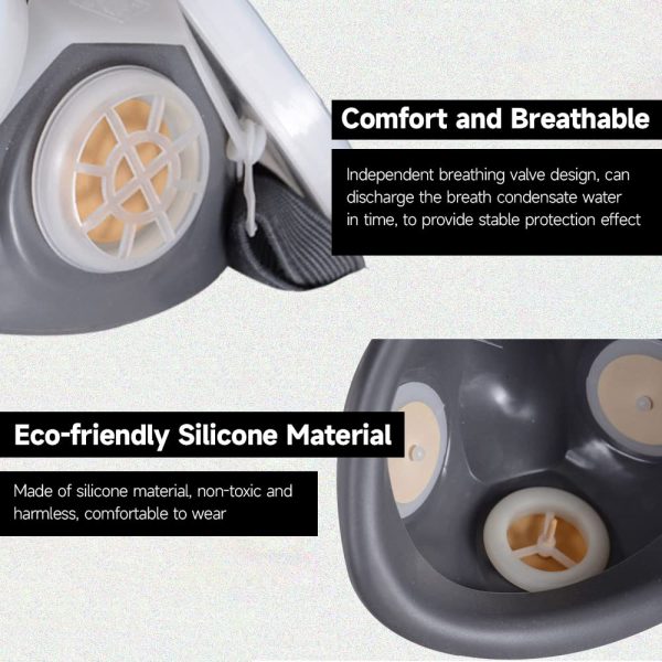 TaffGUARD Masker Gas Respirator Half Face with Activated Carbon Filter - 8006