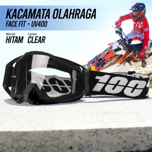 TaffSPORT Kacamata Olahraga Unisex Motocross MTB ATV Ski Goggles Face - UV400