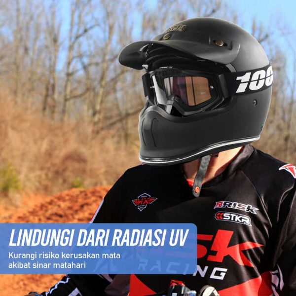 TaffSPORT Kacamata Olahraga Unisex Motocross MTB ATV Ski Goggles Face - UV400
