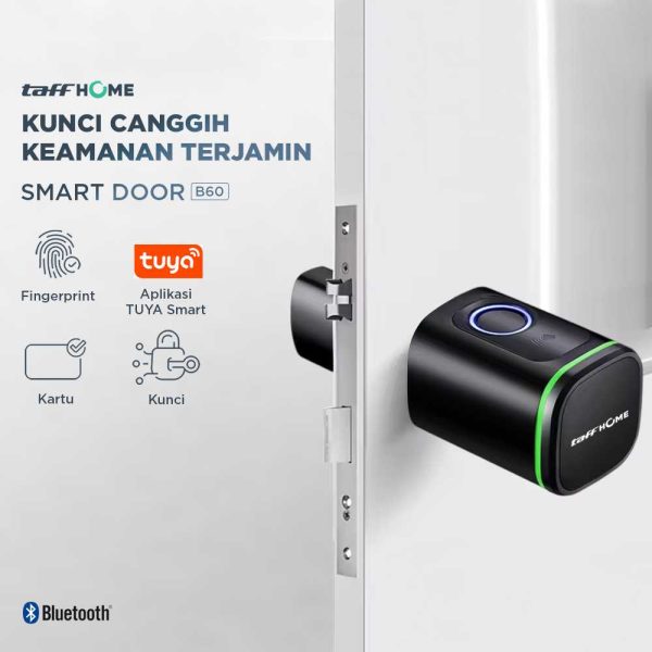 TaffHOME Smart Door Lock Fingerprint Bluetooth Card Alarm Tuya Smart - S1-B60