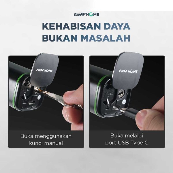 TaffHOME Smart Door Lock Fingerprint Bluetooth Card Alarm Tuya Smart - S1-B60