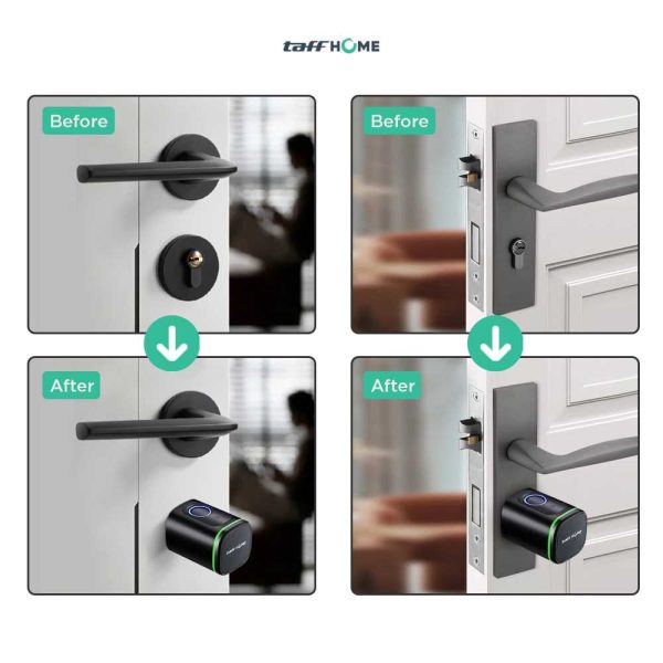 TaffHOME Smart Door Lock Fingerprint Bluetooth Card Alarm Tuya Smart - S1-B60