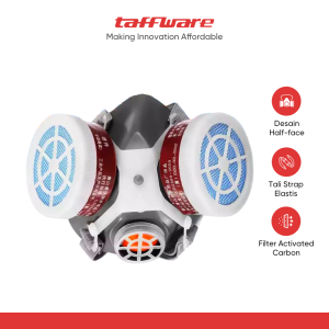 TaffGUARD Masker Gas Respirator Half Face with Activated Carbon Filter - N8305