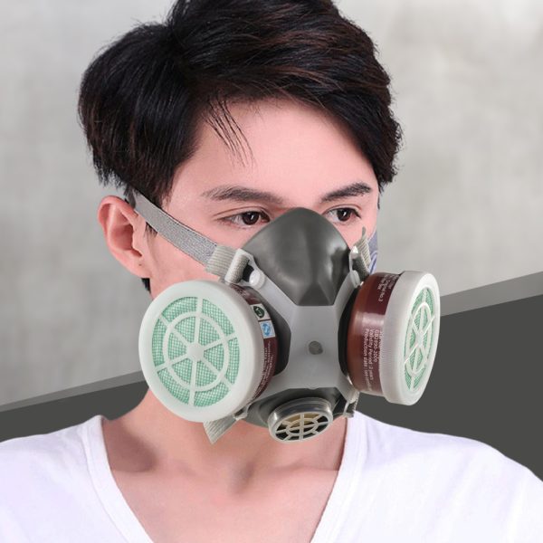 TaffGUARD Masker Gas Respirator Half Face with Activated Carbon Filter - N8305