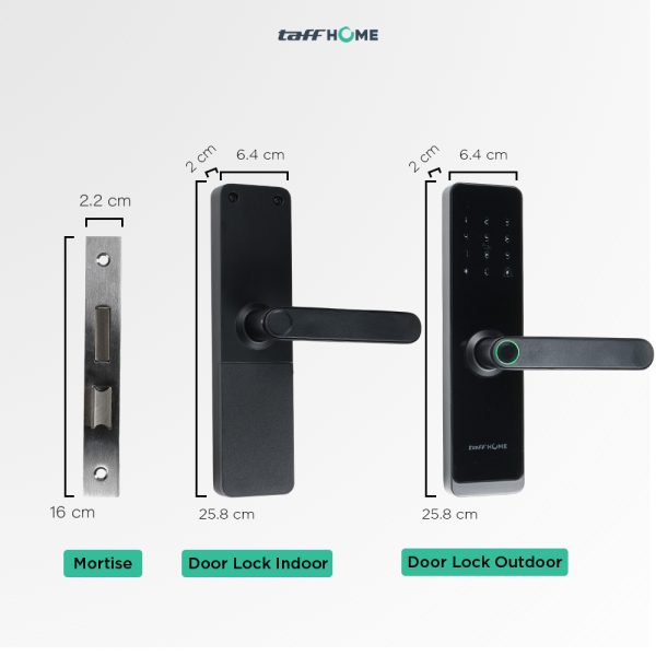 TaffHOME Smart Door Lock Password Fingerprint Card - H1-XG