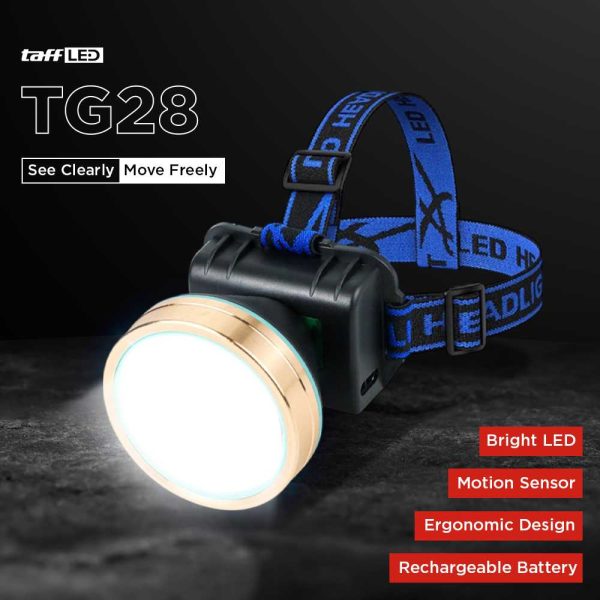 TaffLED Senter Kepala LED Headlamp Motion Sensor Rechargeable - TG28