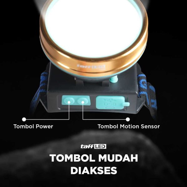 TaffLED Senter Kepala LED Headlamp Motion Sensor Rechargeable - TG28