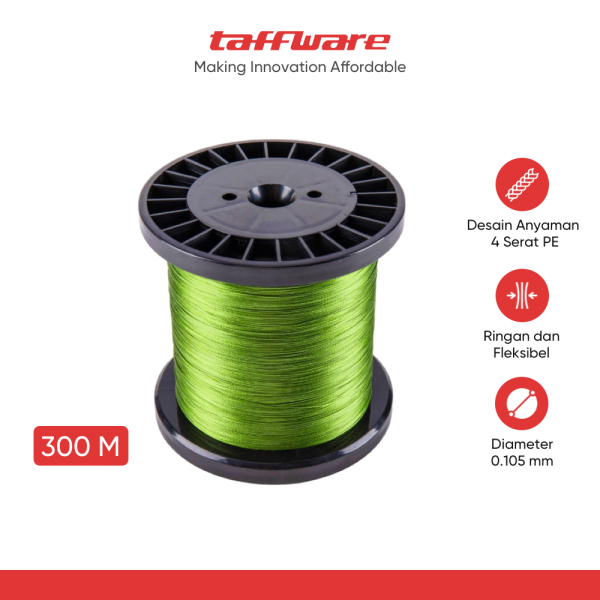 TaffSPORT Senar Tali Pancing 4 Braided Fishing Line Strong PE 300M - DM3