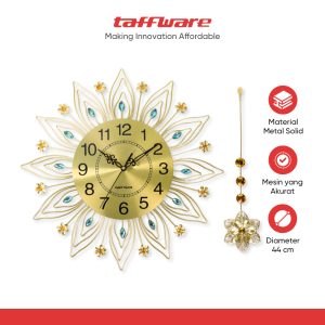 TaffHOME Jam Dinding Bulat Quartz Clock Geometric Pendulum 44 cm - H79B