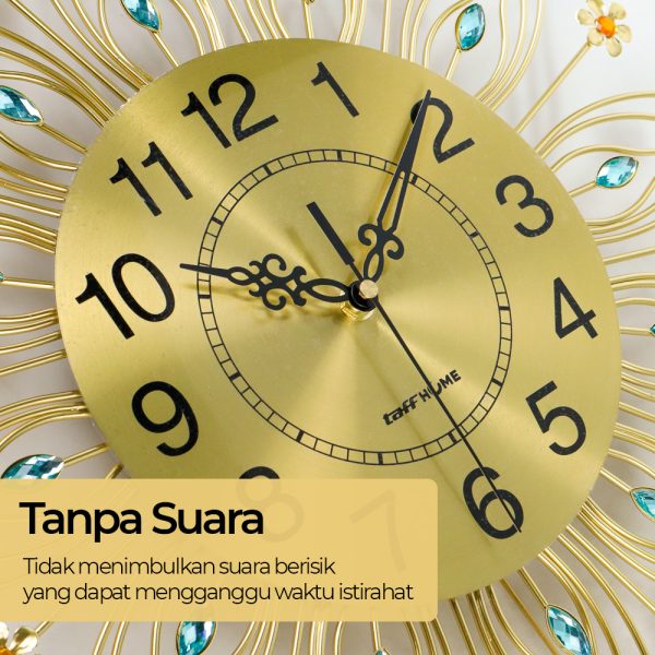 TaffHOME Jam Dinding Bulat Quartz Clock Geometric Pendulum 44 cm - H79B
