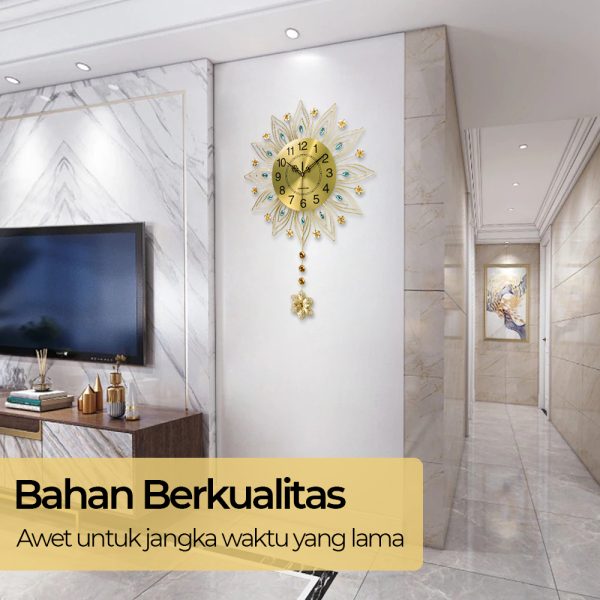 TaffHOME Jam Dinding Bulat Quartz Clock Geometric Pendulum 44 cm - H79B
