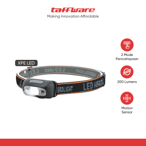 TaffLED Senter Kepala Headlamp Sensor LED Waterproof Rechargeable IPX4 - LG-05