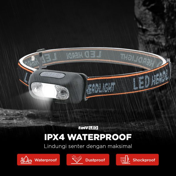 TaffLED Senter Kepala Headlamp Sensor LED Waterproof Rechargeable IPX4 - LG-05