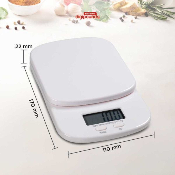 Taffware Digipounds Timbangan Dapur Mini Digital Scale 2kg 0.1g - K70a
