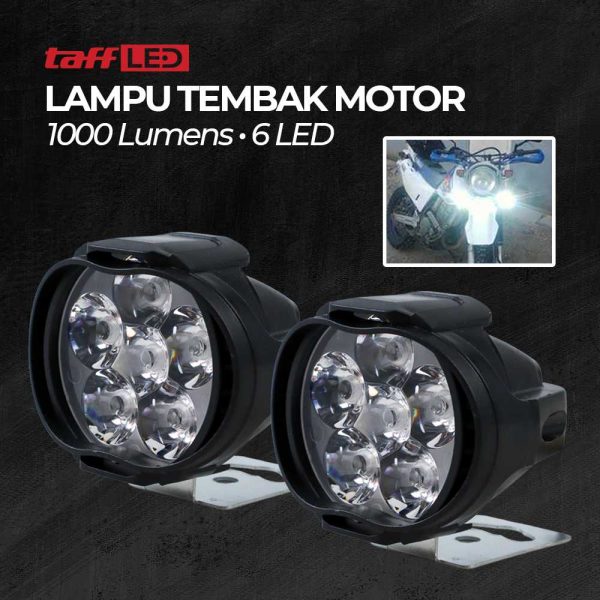 TaffLED Lampu Tembak Motor LED High Beam Cool White 1000 Lumens 1 Pair - U5