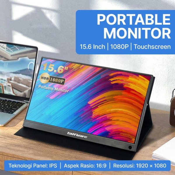 Taffware Portable Monitor FHD IPS 15.6 Inch 1080P Touchscreen - 1560MTS