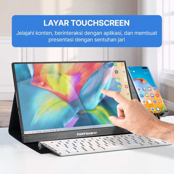 Taffware Portable Monitor FHD IPS 15.6 Inch 1080P Touchscreen - 1560MTS