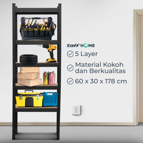 TaffHOME Rak Susun Multifungsi Iron Steel Storage Rack Adjustable - S35