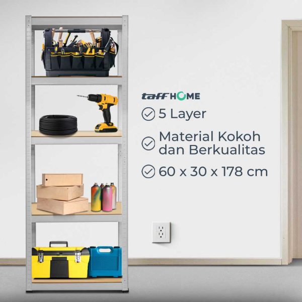 TaffHOME Rak Susun Multifungsi Iron Steel Storage Rack Adjustable - S35