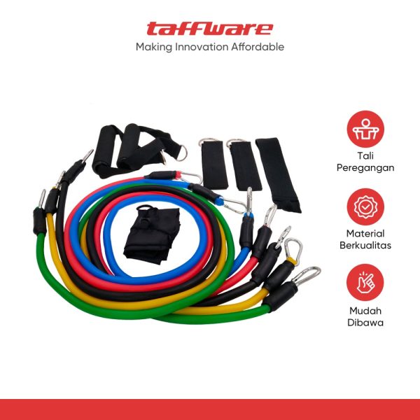 TaffSPORT Set Tali Stretching Resistance Band 11 PCS/set - YR2-11