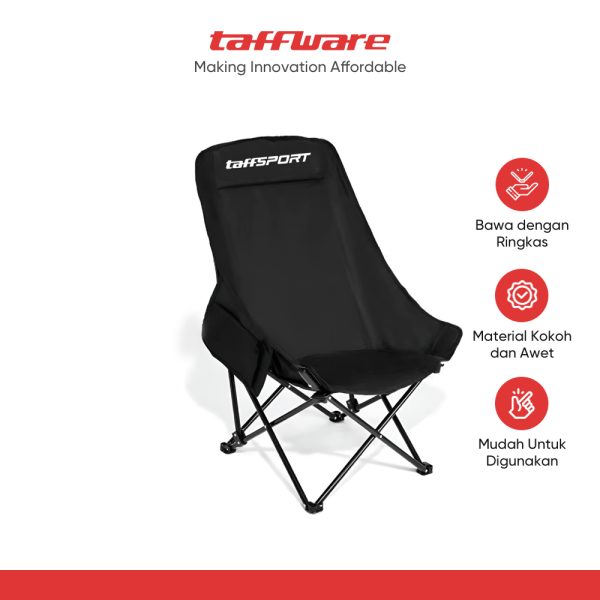 TaffSPORT Kursi Lipat Camping Piknik Portable Foldable with Head Rest - TP2