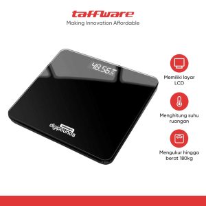 Taffware Digipounds Timbangan Badan Digital + Temperature USB Rechargeable Version - SC-12