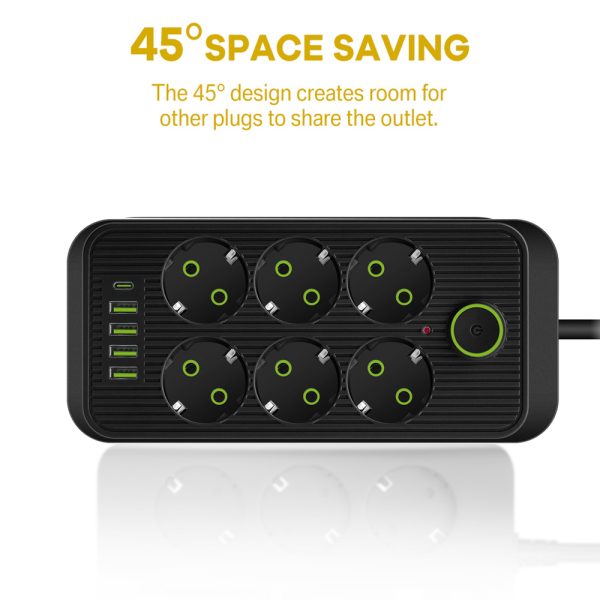 Taffware Stop Kontak USB Type C EU Plug Flame Retardant 10A 220V 2500W - QL-1075U