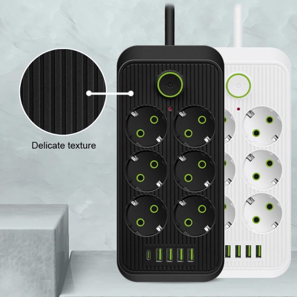 Taffware Stop Kontak USB Type C EU Plug Flame Retardant 10A 220V 2500W - QL-1075U
