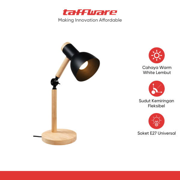 TaffLED Lampu Meja Belajar LED Model Nordic Wooden Art 5W Warm White - PK407