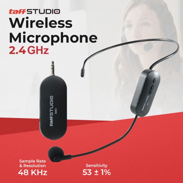 TaffSTUDIO Wireless Microphone 2.4GHz Headset CS with Receiver - SI01