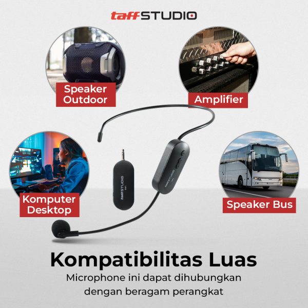 TaffSTUDIO Wireless Microphone 2.4GHz Headset CS with Receiver - SI01