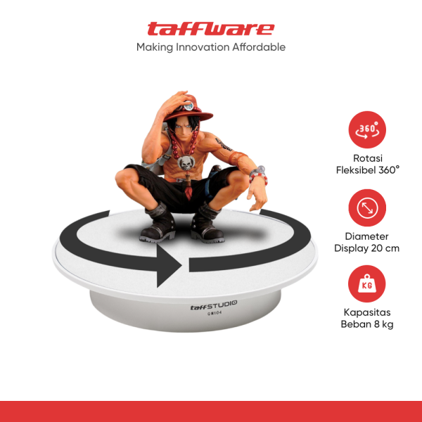 TaffSTUDIO Alas Putar Fotografi Velvet Full Rotating 20cm with Remote - QM104