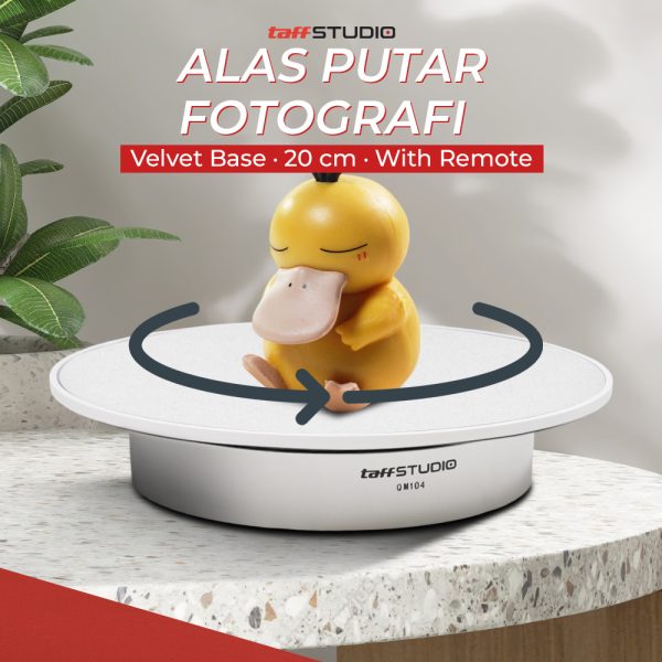 TaffSTUDIO Alas Putar Fotografi Velvet Full Rotating 20cm with Remote - QM104