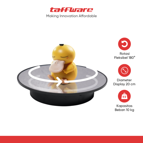 TaffSTUDIO Alas Putar Rotating Turntable Display Stand Mirror Remote - QM104